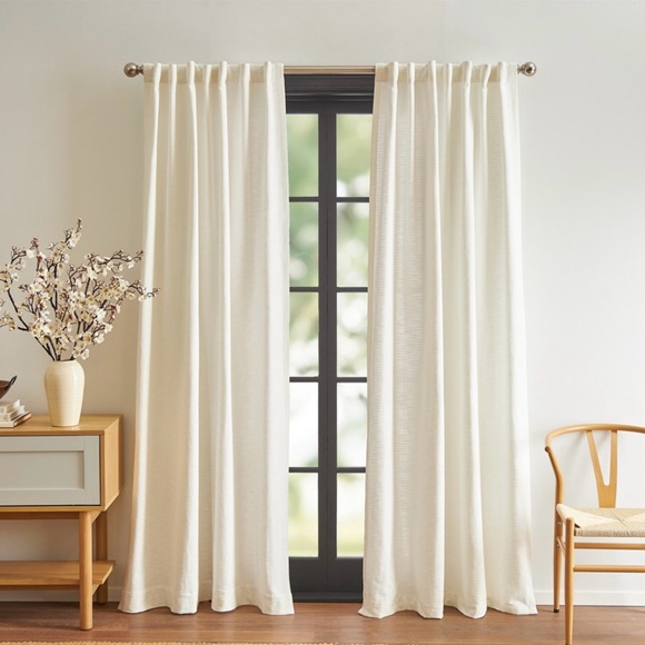 DKNY Pure Martinique Curtain Panels Set of 2 96” off white - Picture 1 of 6